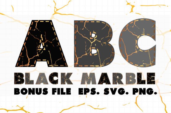 Black Marble Font: The Golden Accent for Luxurious Design