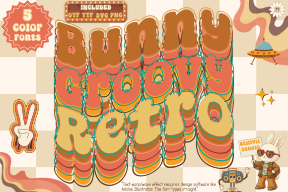 Bunny Groovy Retro: A Burst of 70s Flair for Modern Design