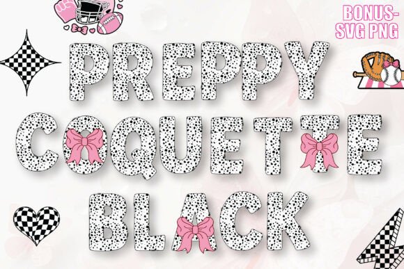 Elevate Your Designs with Preppy Coquette Black