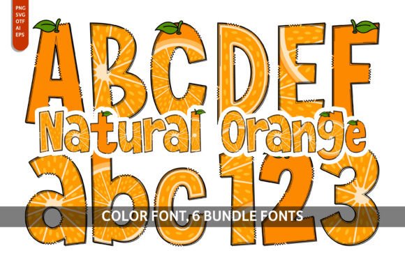 Natural Orange & Bundle: A Playful Typography Choice