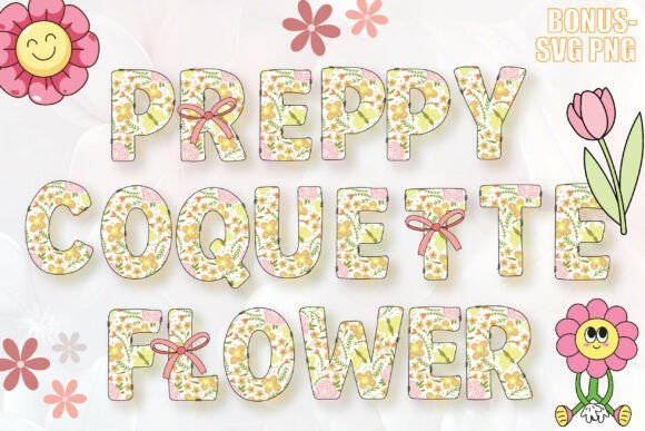 Preppy Coquette Flower Alphabets: Elevate Your Designs